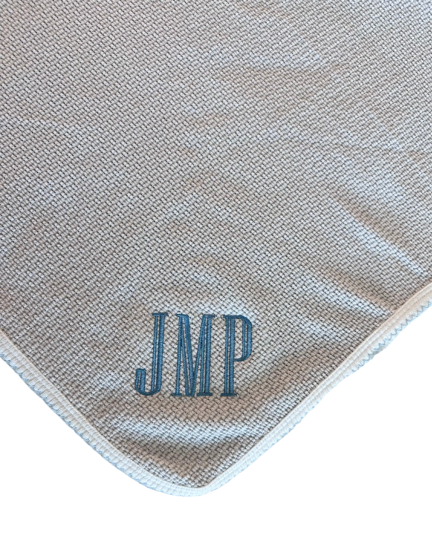 Paty Inc Gray Swaddle Blanket with Blue Trim