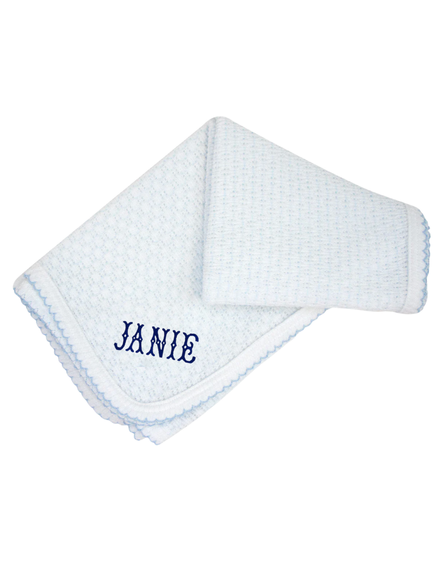 Paty Inc Blue Swaddle Blanket with Blue Trim