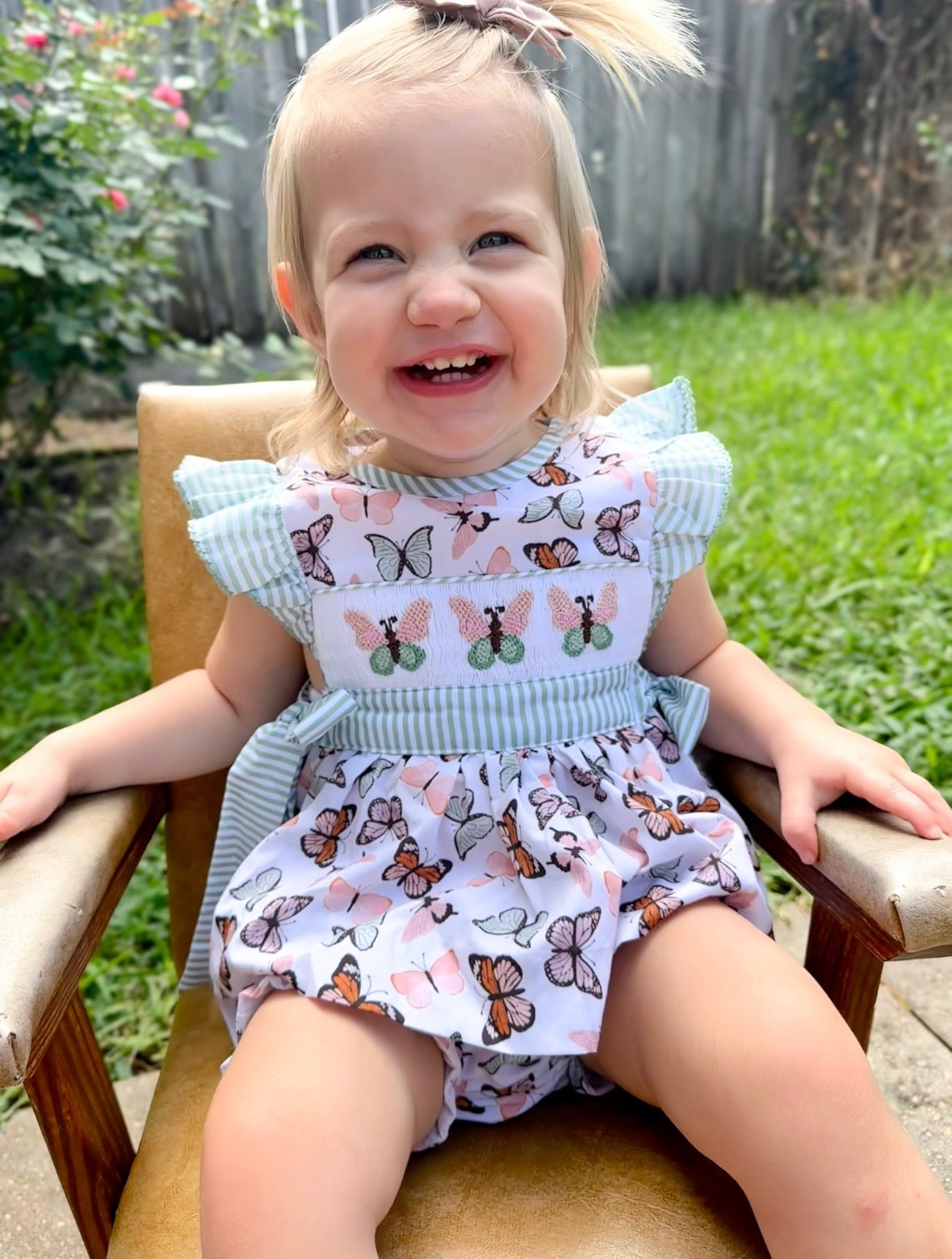 Butterfly Smocked Diaper Set
