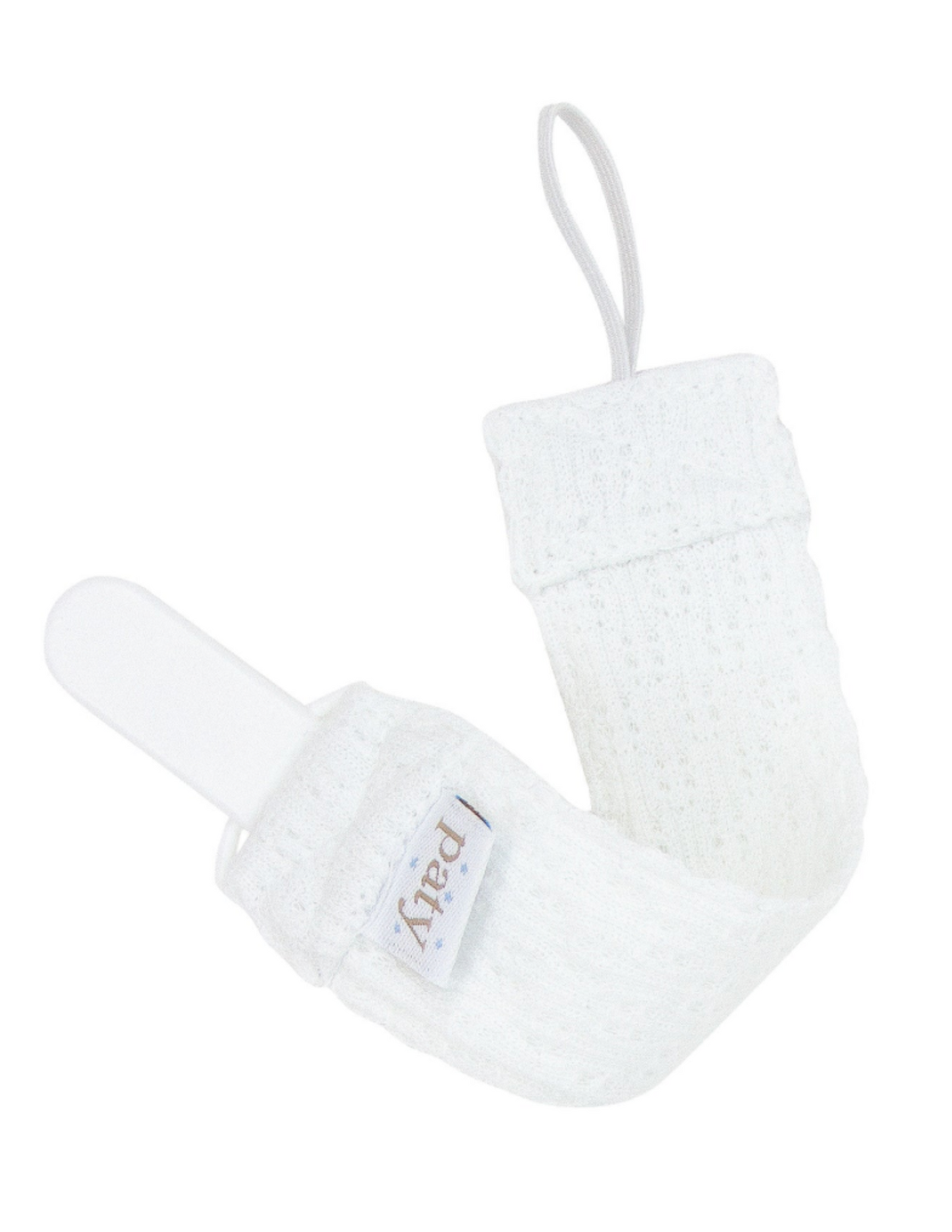 Paty Inc Knit Pacifier Clip - White