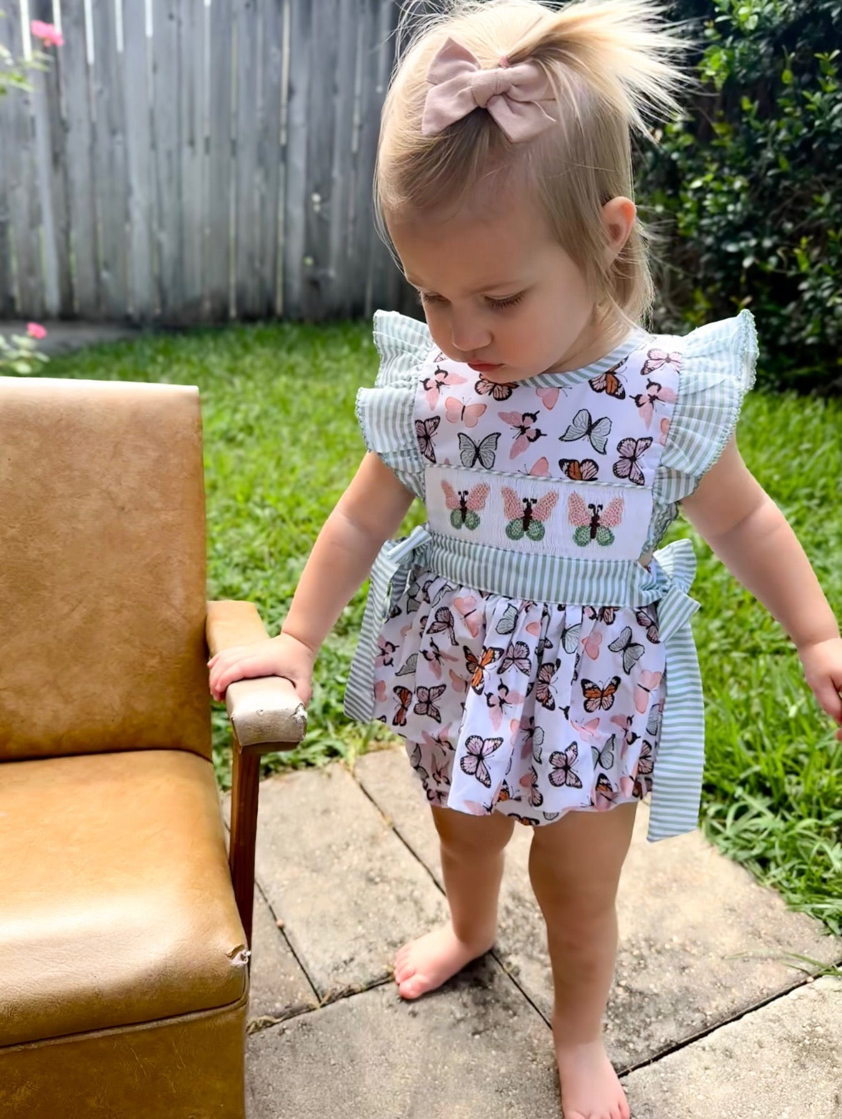 Butterfly Smocked Diaper Set
