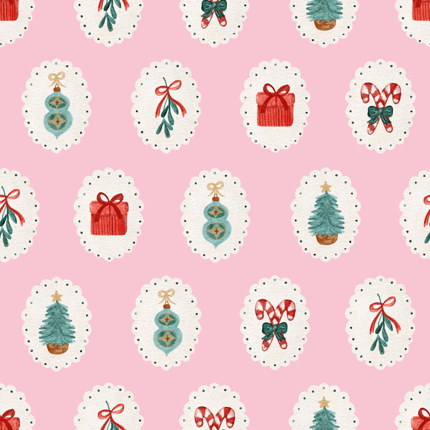 PREORDER Custom Smocked Pink Christmas Pant Set