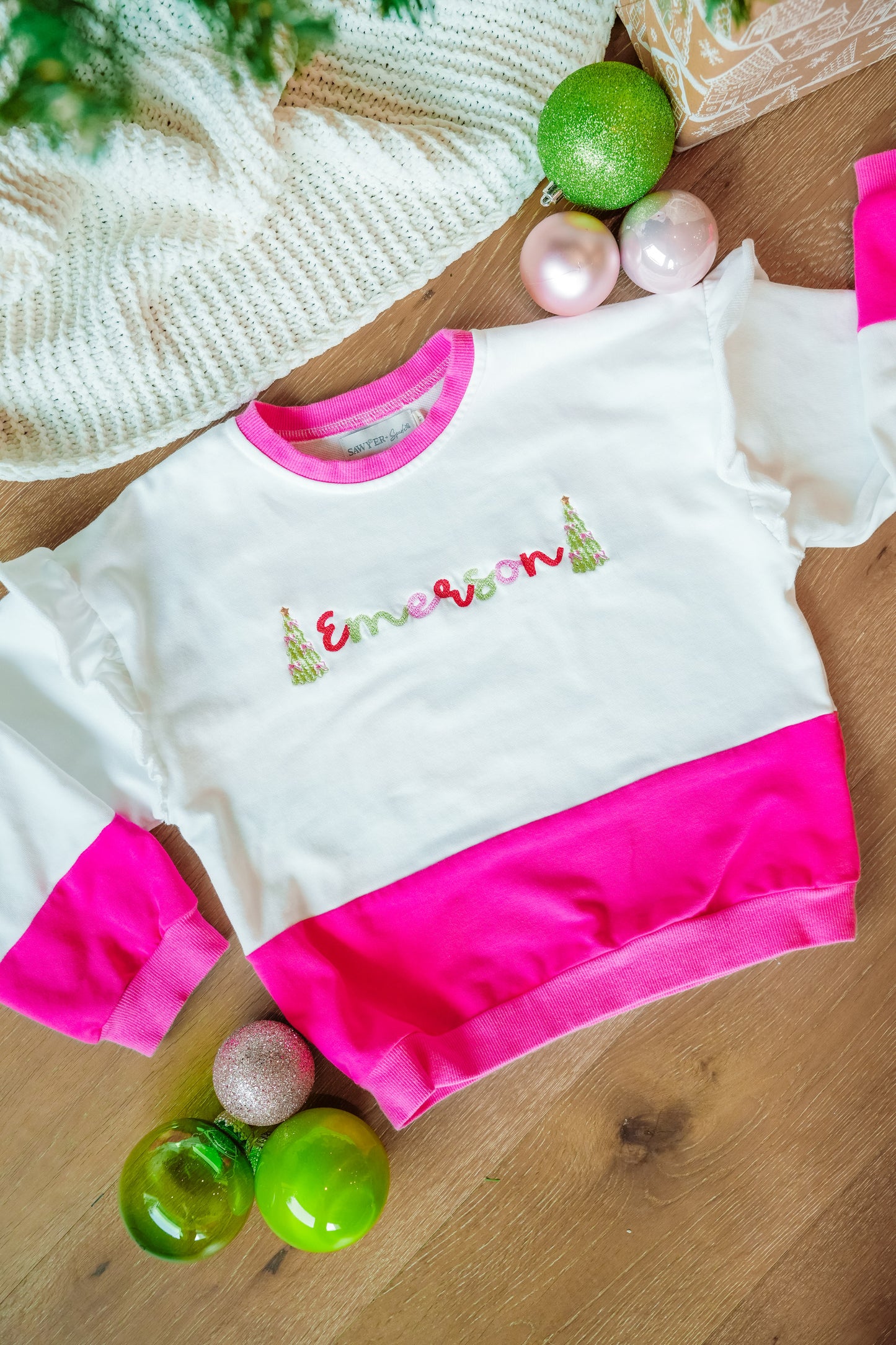 Pink Ruffle Oversized Sweatshirt