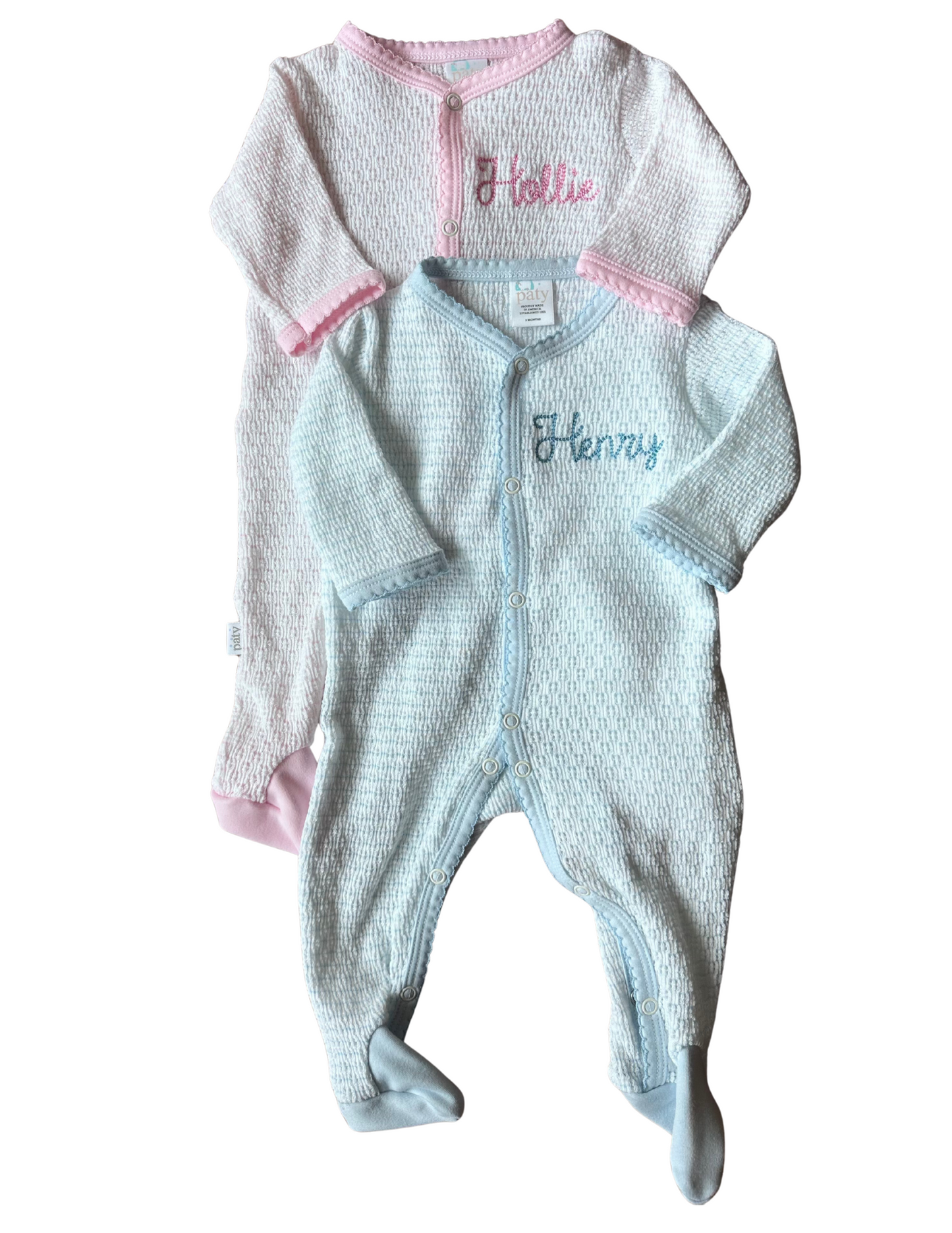 Paty Inc Blue Pinstripe Footie