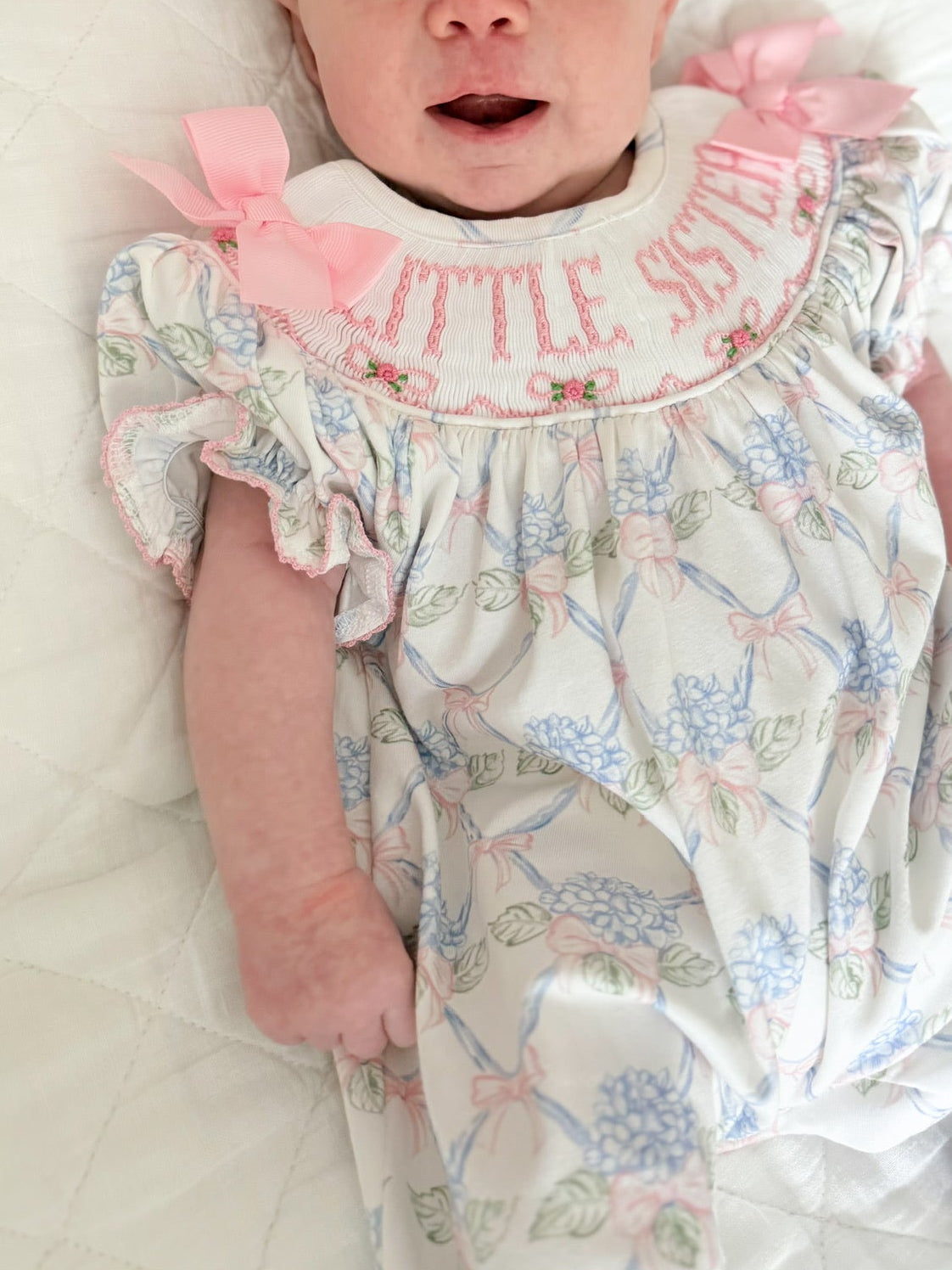Little Sister Smocked Footie