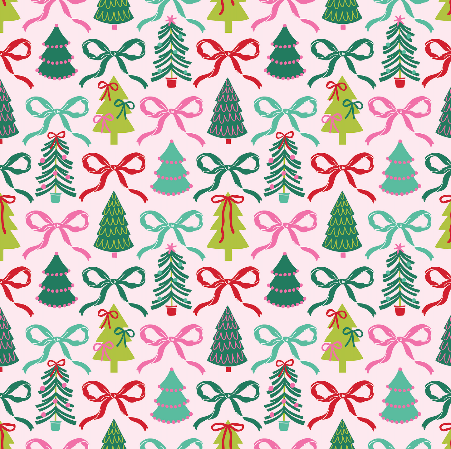 PREORDER Custom Pink Christmas Tree Gift Bag