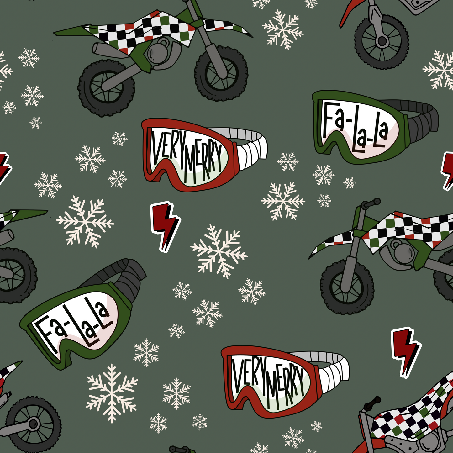 PREORDER Custom Smocked Holiday Dirt Bike Pant Set