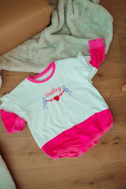Pink Ruffle Oversized Bubble Romper
