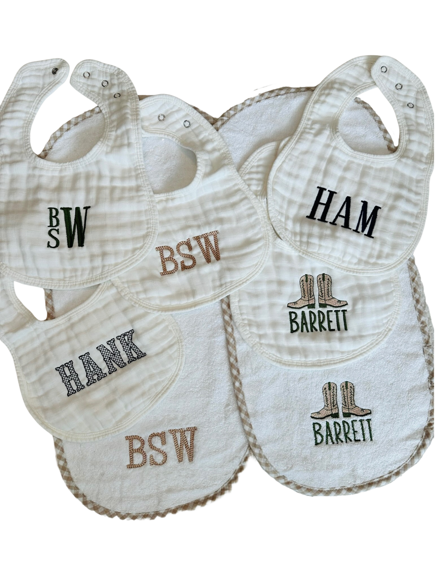 Gingham Trim Burp Cloth