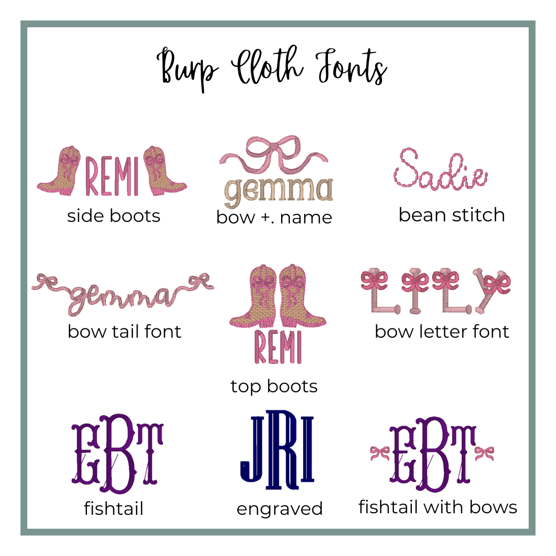 Gingham Trim Burp Cloth