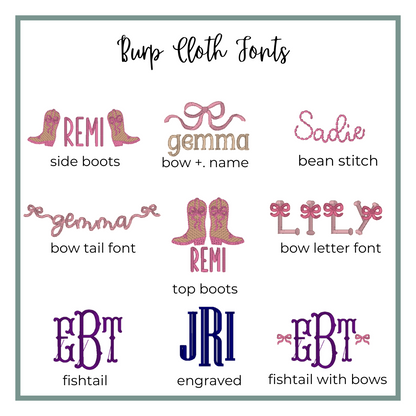 Gingham Trim Burp Cloth