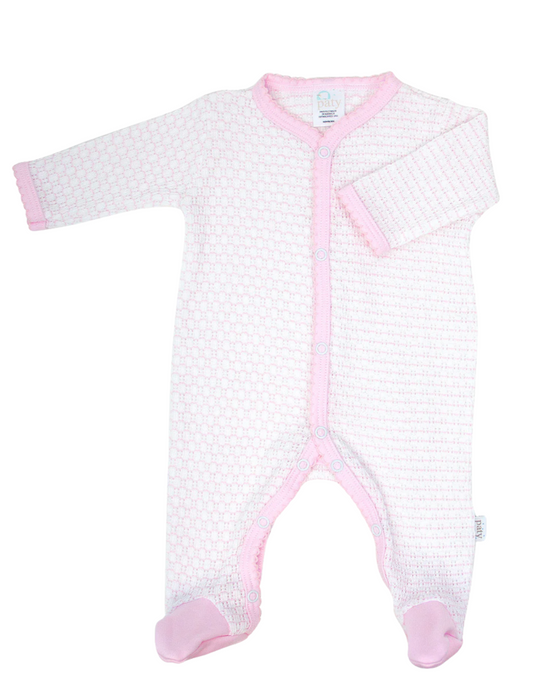 Paty Inc Pink Pinstripe Footie