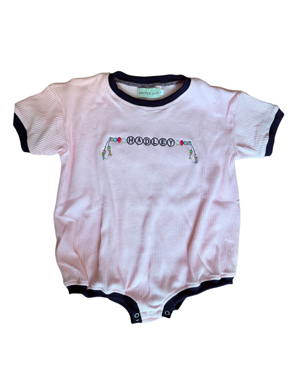 Navy & Pink Ribbed Bubble