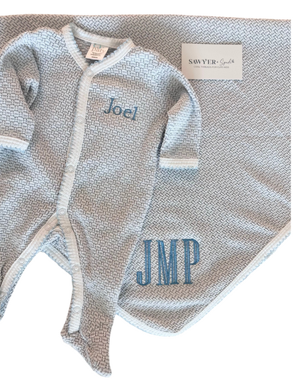 Paty Inc Gray & Blue Footie