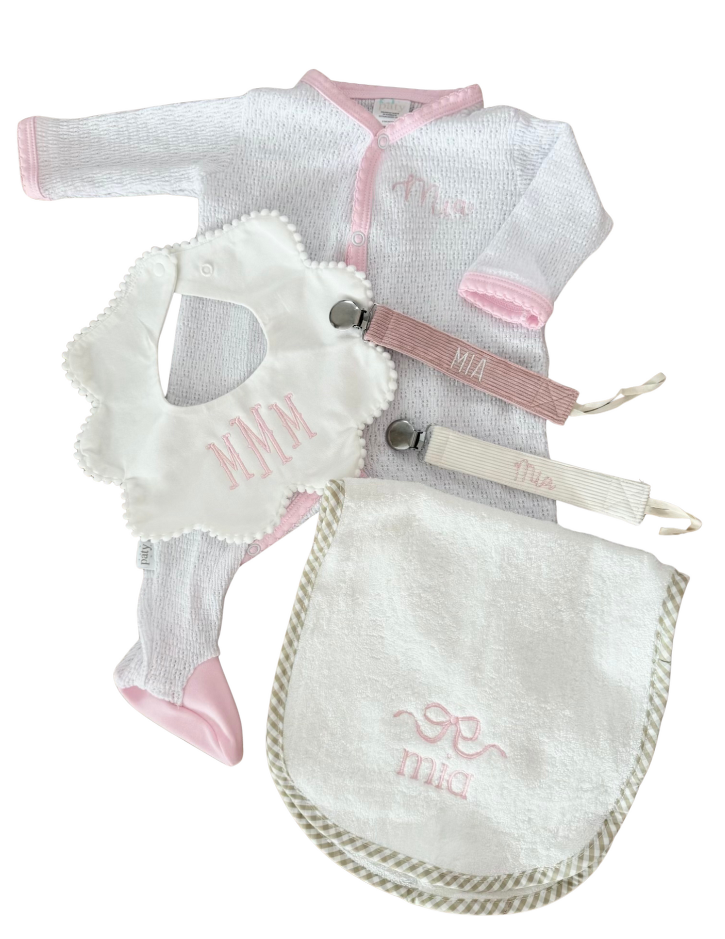 Paty Inc Pink Pinstripe Footie