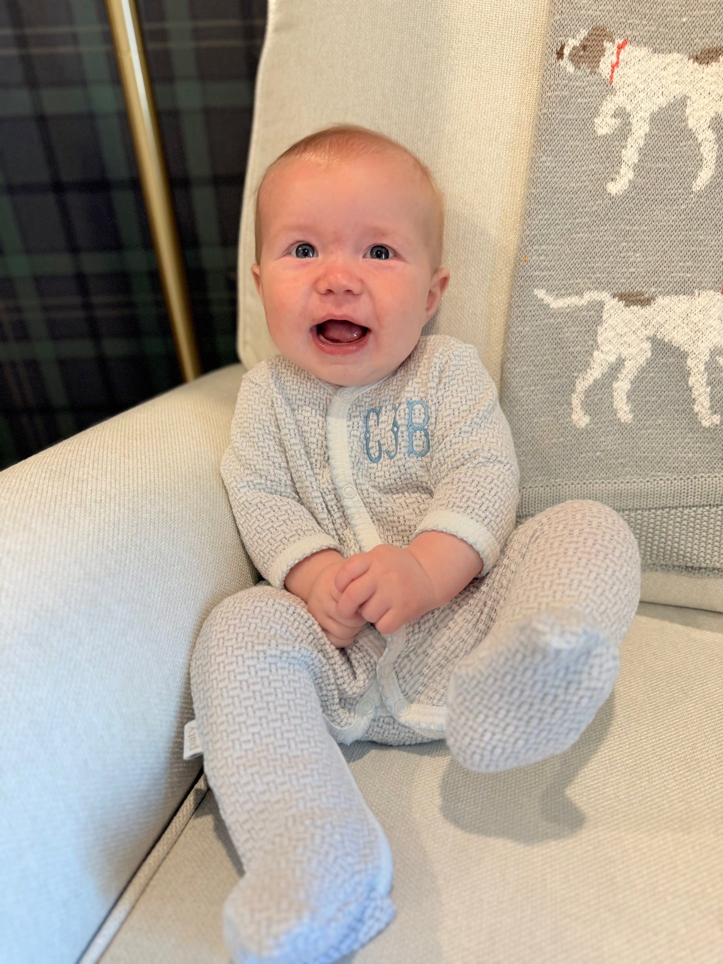 Paty Inc Gray & Blue Footie