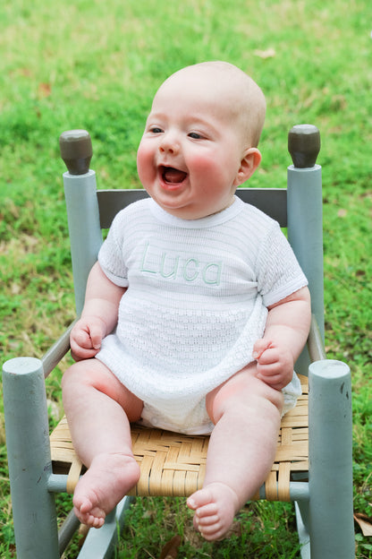 Paty Inc Mint & White Pinstripe Bubble