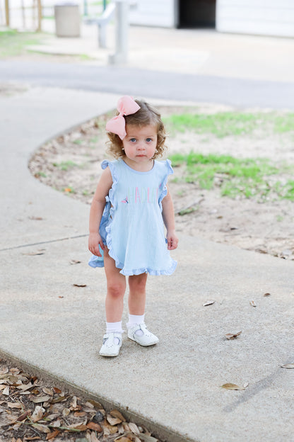 Mint Stripe & Blue Lou Lou Diaper Set