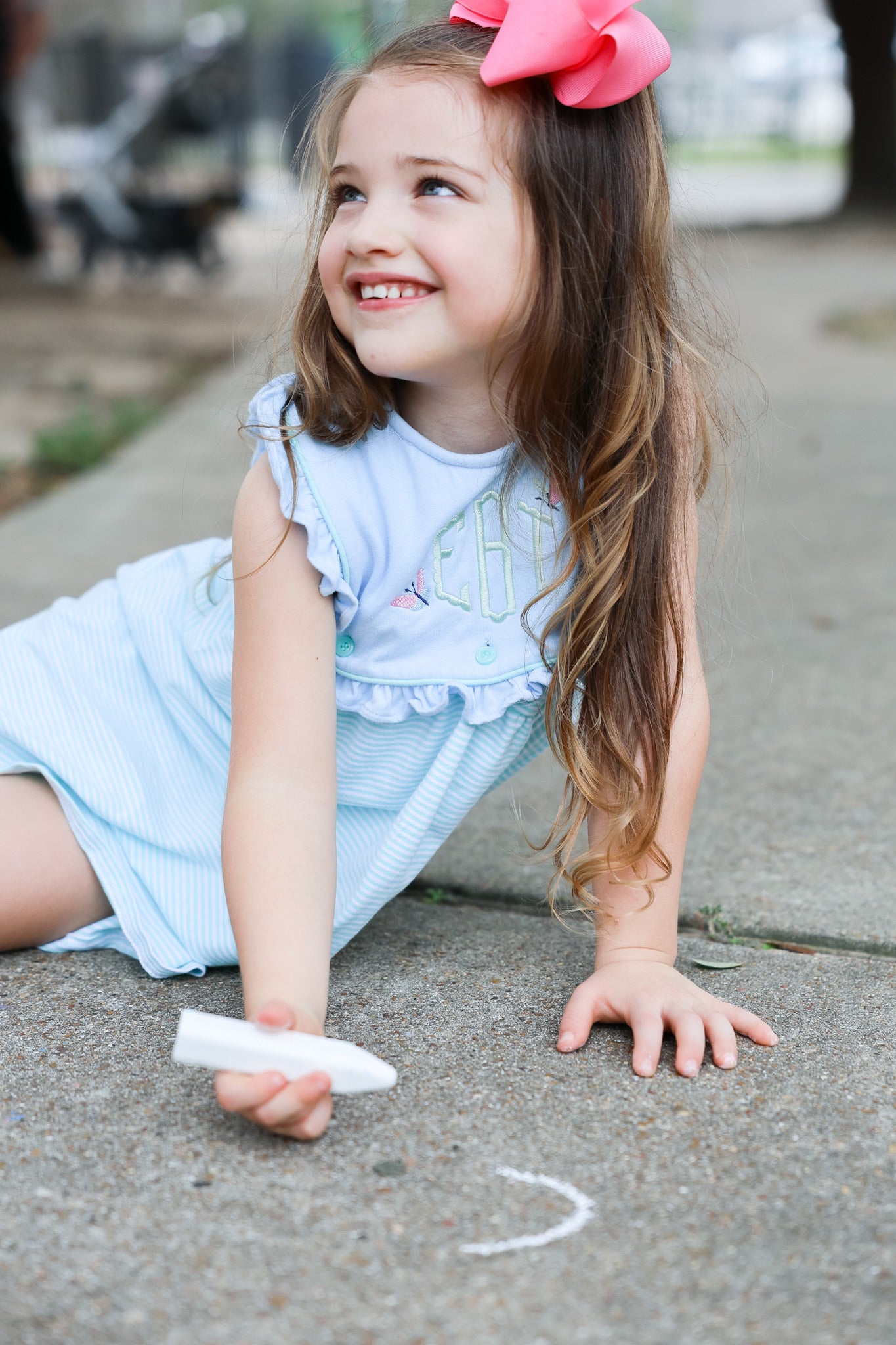 Mint Stripe & Blue Amelia Dress