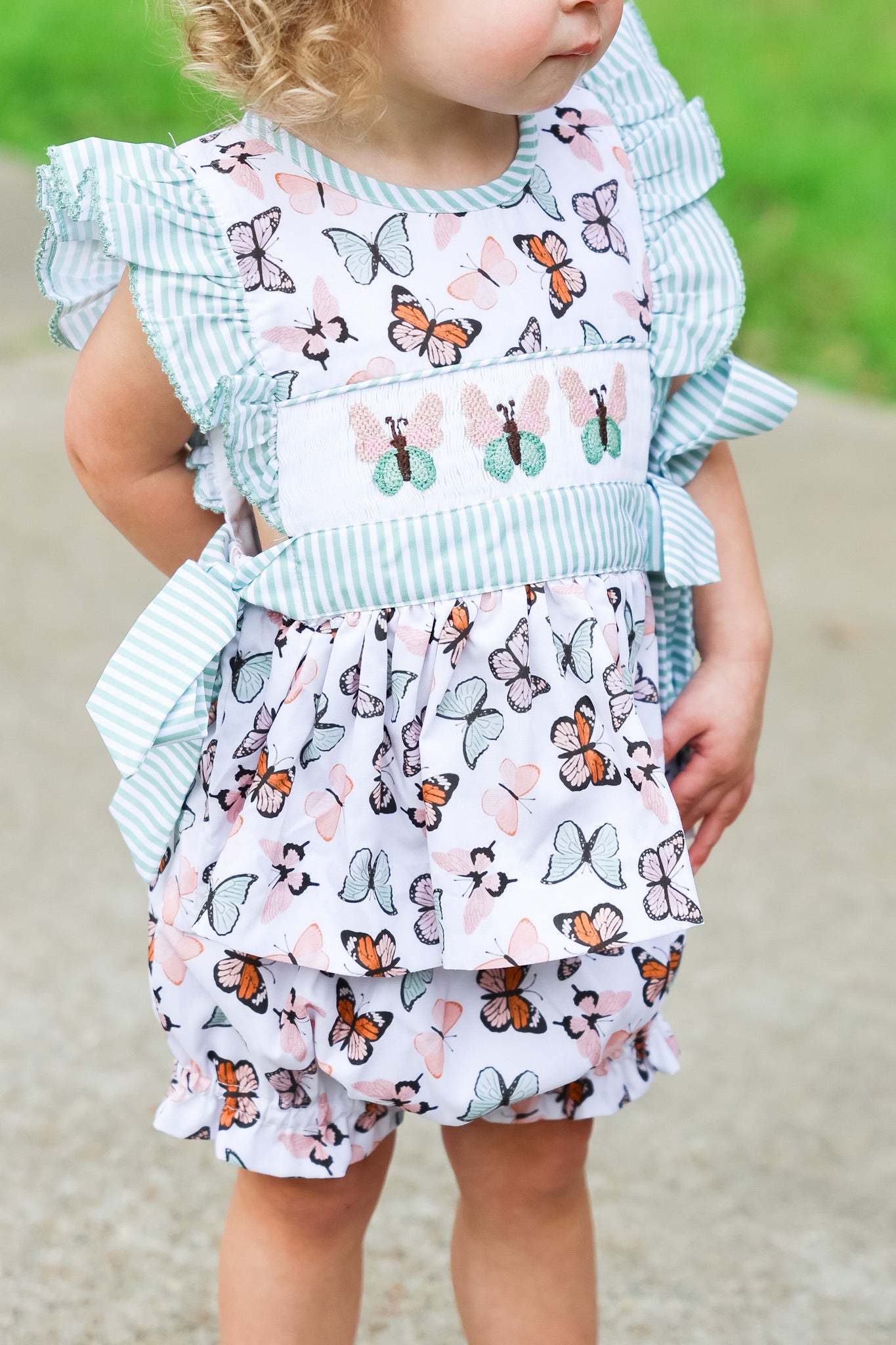 Butterfly Smocked Diaper Set