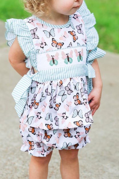 Butterfly Smocked Diaper Set