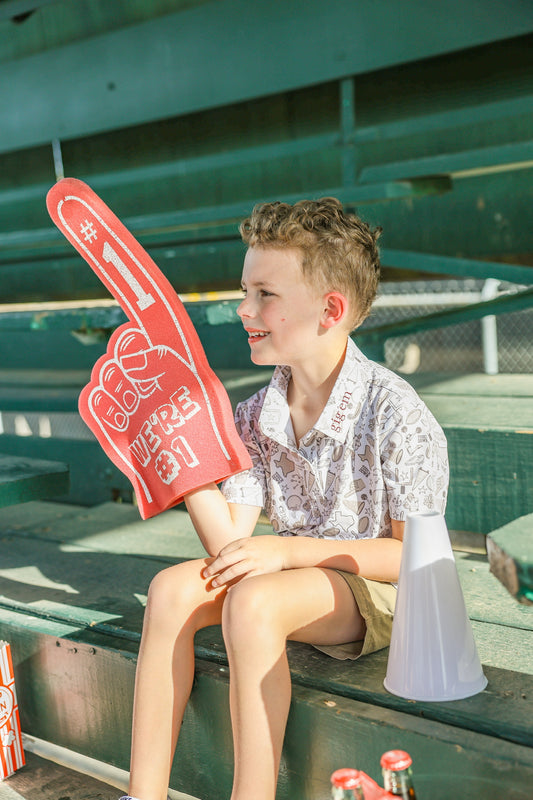 Boys Football Print Performance Polo | Gameday Collection