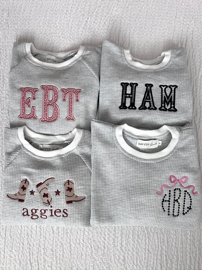 Gray Waffle Bubble Romper