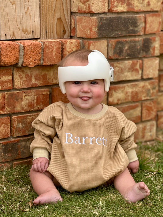 Tan Waffle Bubble Romper