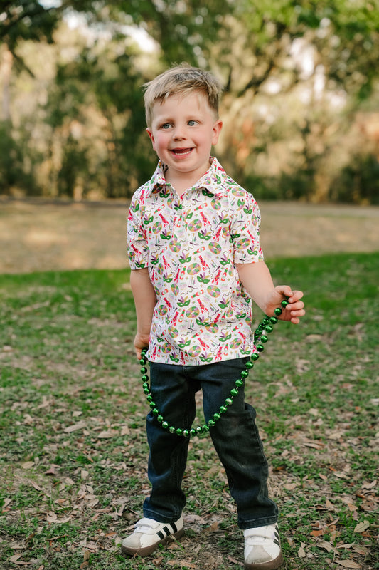 SS X Hemline Mardi Gras Polo