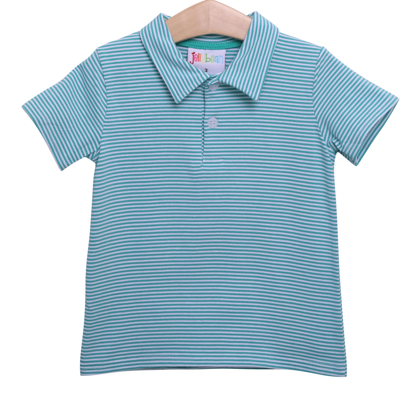 Dark Mint Striped Polo