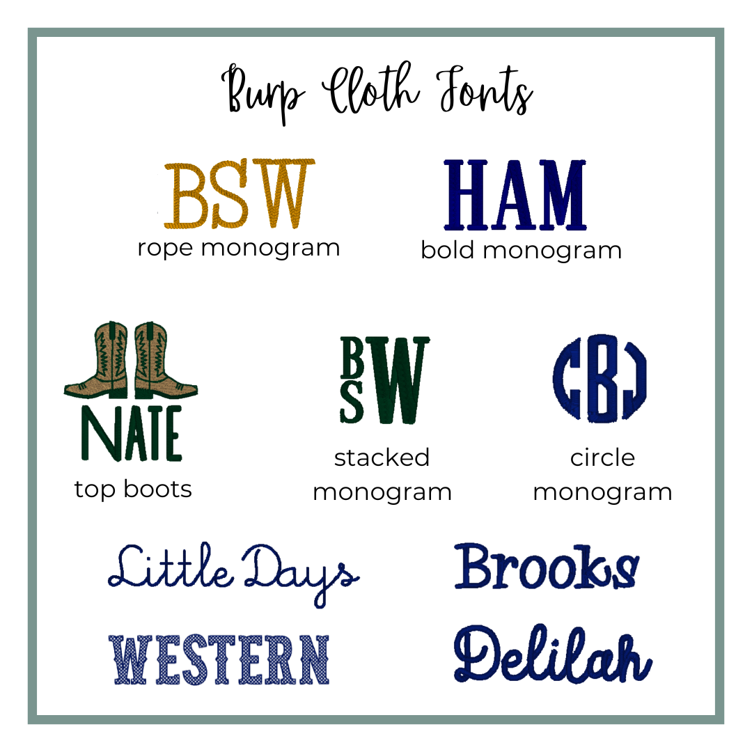 Gingham Trim Burp Cloth