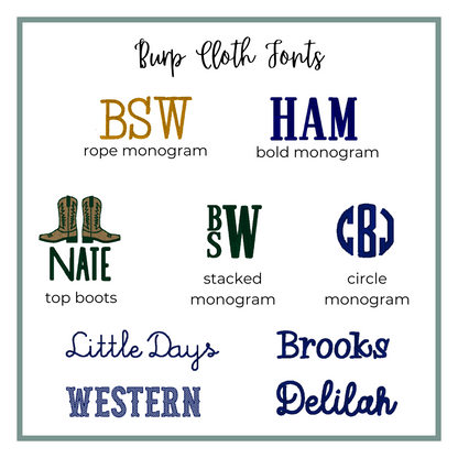 Gingham Trim Burp Cloth