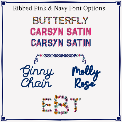 Navy & Pink Ribbed Bubble