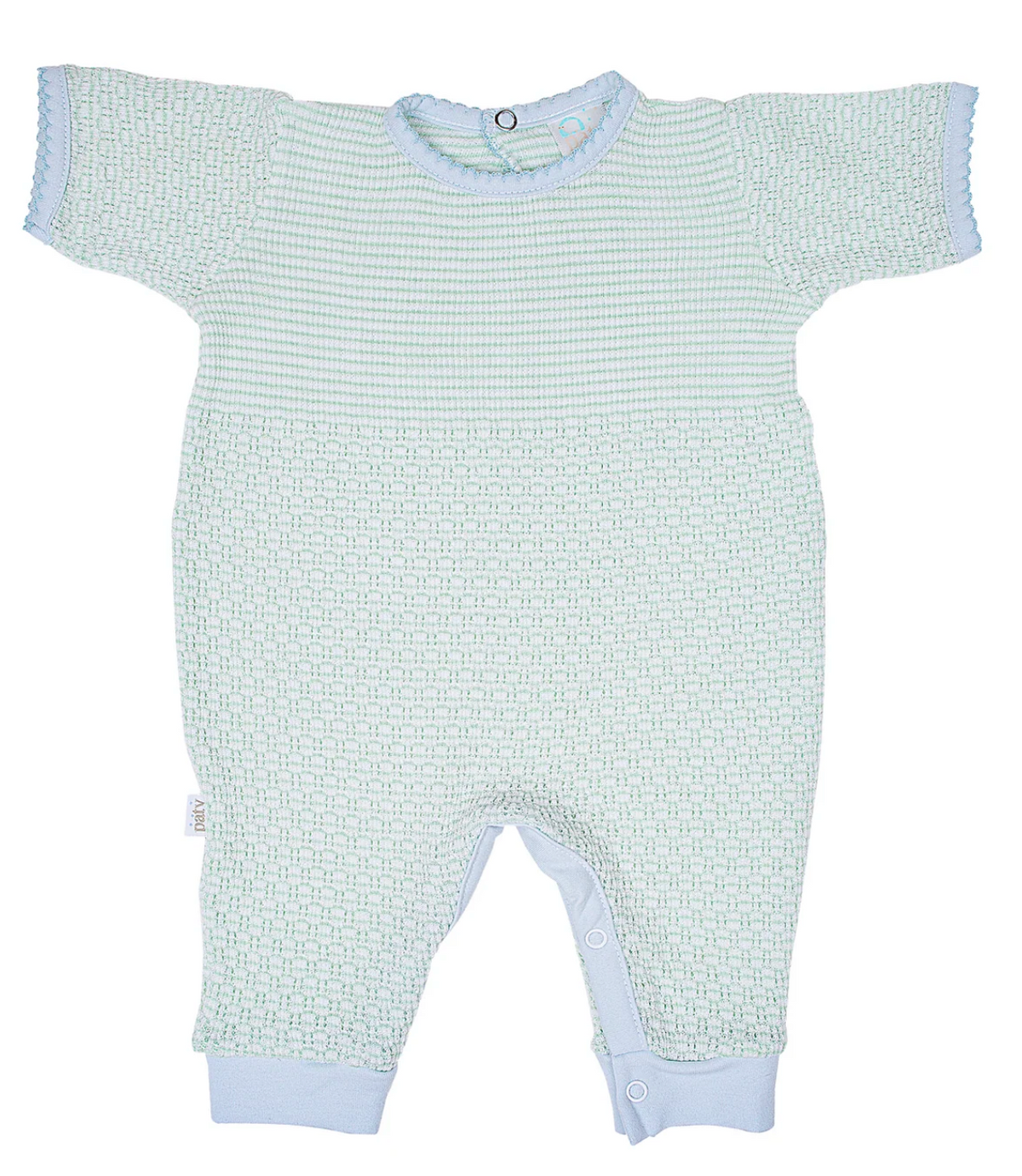 Paty Inc. Solid Mint Knit Romper | Personalized Embroidery
