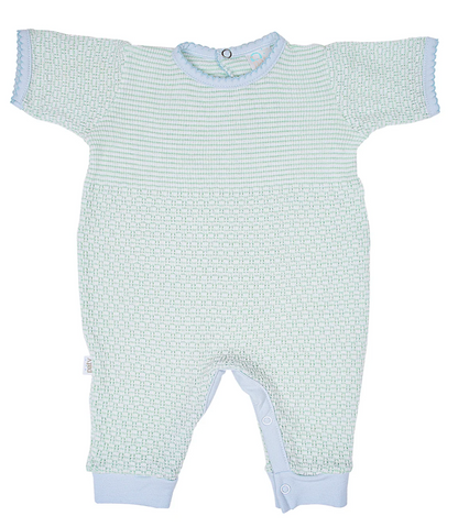 Paty Inc. Solid Mint Knit Romper | Personalized Embroidery