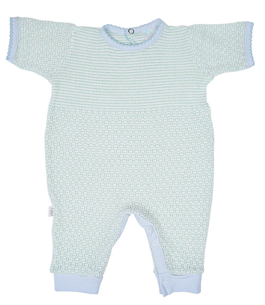 Paty Inc. Solid Mint Knit Romper | Personalized Embroidery