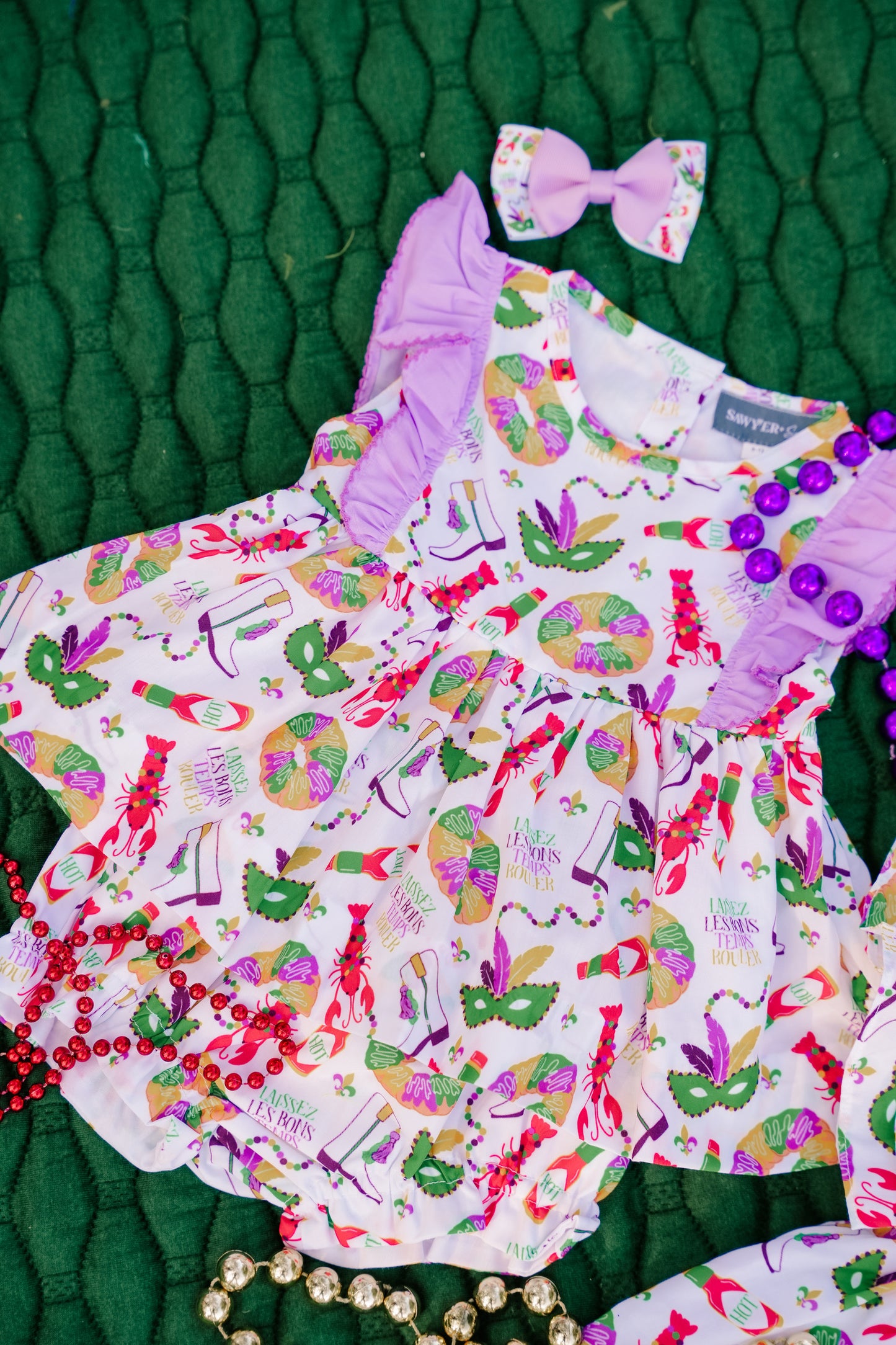 SS X Hemline Mardi Gras Diaper Set