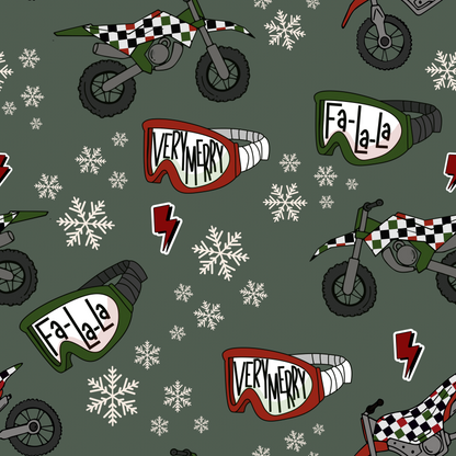 PREORDER Custom Smocked Holiday Dirt Bike Footie