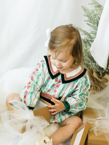 Merry Mint Bow Bubble | Girls Christmas Bubble