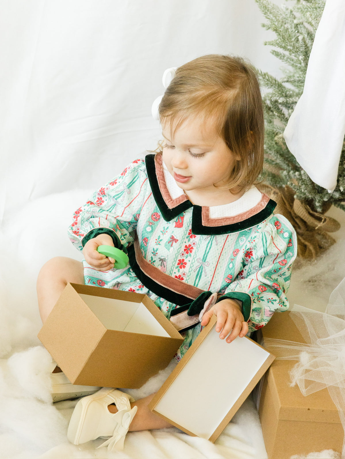 Merry Mint Bow Bubble | Girls Christmas Bubble