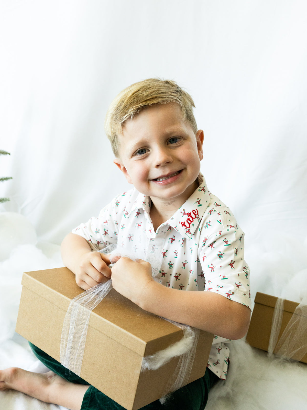 Boys Cool Santa Performance Polo | Father & Son Matching Christmas Polo