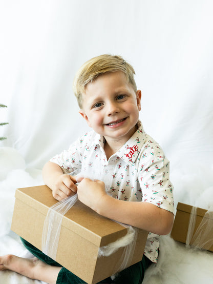 Boys Cool Santa Performance Polo | Father & Son Matching Christmas Polo