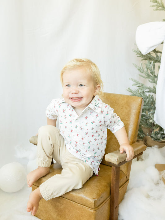 Boys Cool Santa Performance Polo | Father & Son Matching Christmas Polo