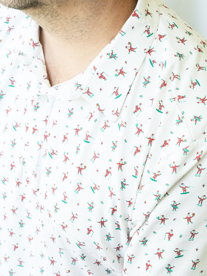 Men's Cool Santa Performance Polo | Father & Son Matching Christmas Polo