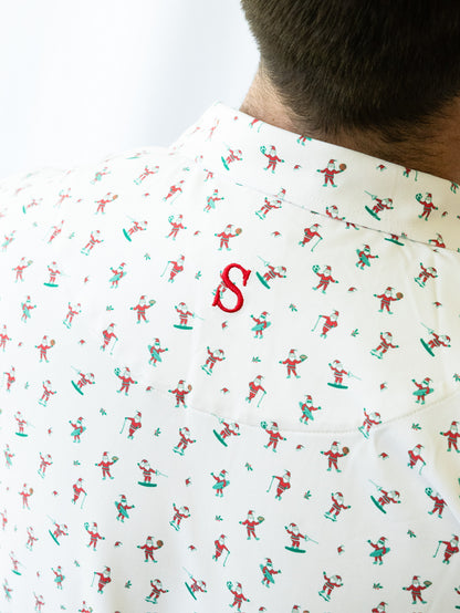 Men's Cool Santa Performance Polo | Father & Son Matching Christmas Polo