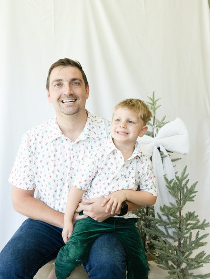 Men's Cool Santa Performance Polo | Father & Son Matching Christmas Polo