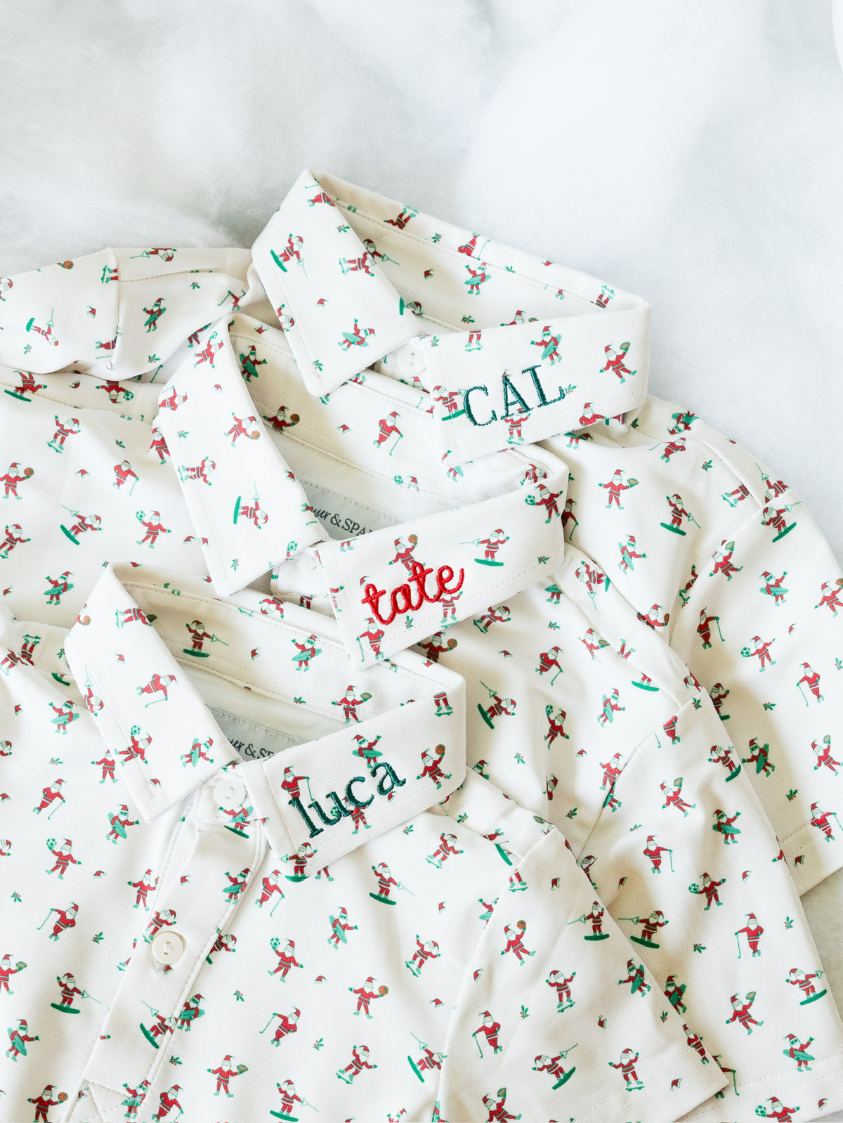 Boys Cool Santa Performance Polo | Father & Son Matching Christmas Polo