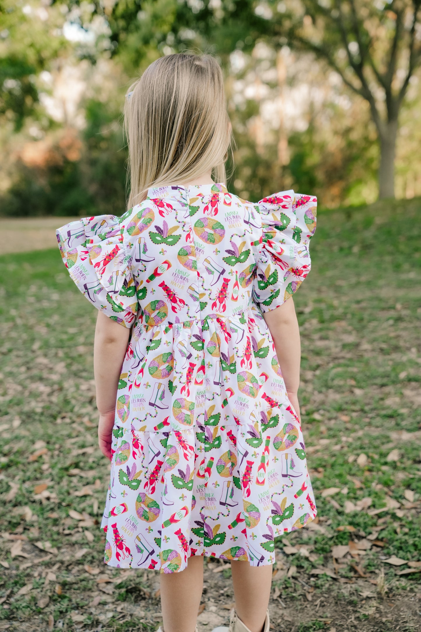 SS X Hemline Mardi Gras V-Neck Dress
